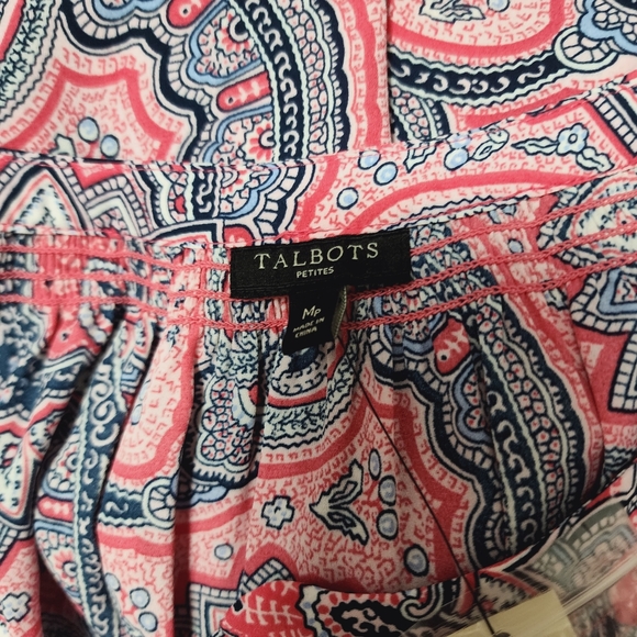 Talbots Pink & Blue Paisley Sleeveless Blouses Size MP - Picture 5 of 7